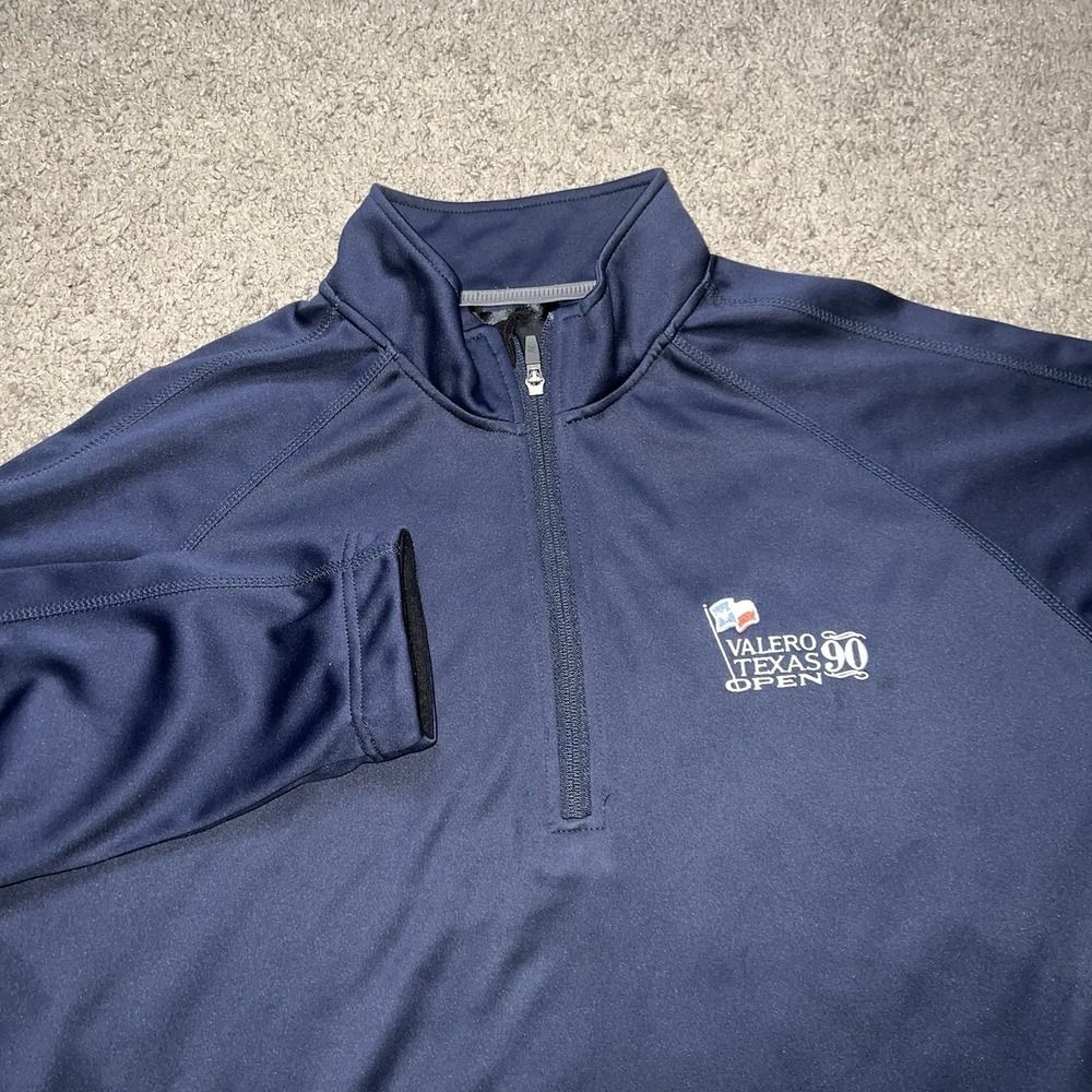 Zero Restriction Pullover Mens XL Navy Tour Series Quarter Zip Valero Texas Open